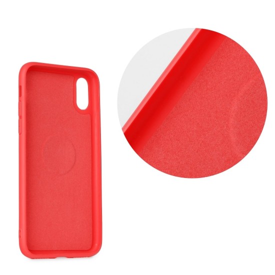Forcell Soft Magnet Case (Microfiber) priekš Samsung Galaxy A7 (2018) A750 - Sarkans - matēts silikona aizmugures apvalks ar metālisku plāksni (bampers, vāciņš, slim TPU silicone cover shell, bumper)