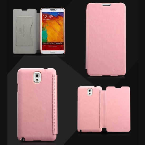 Kalaideng Enland series Samsung Galaxy Note 3 N900 / N9005 - Rozā - sāniski atverams maciņš ar stendu (ādas maks, grāmatiņa, leather book wallet case cover stand)