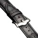 QIALINO Crocodile Pattern Genuine Leather Watch Wrist Strap priekš Apple Watch 42 / 44 / 45 mm / Ultra 49 mm - Melns - dabīgas ādas siksniņas (jostas) priekš pulksteņiem