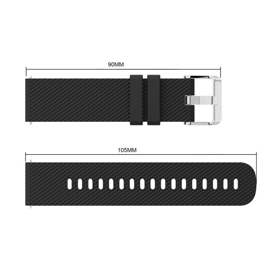 20mm Silicone Watch Bracelet - Чёрный - силиконовый ремешок для часов