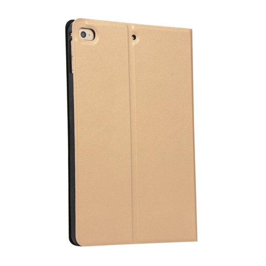 PU Leather Protection Smart Case with Stand priekš Apple iPad mini 5 (2019) / mini 4 (2015) - Zelts - sāniski atverams maciņš ar stendu (ādas maks, grāmatiņa, leather book wallet case cover stand)