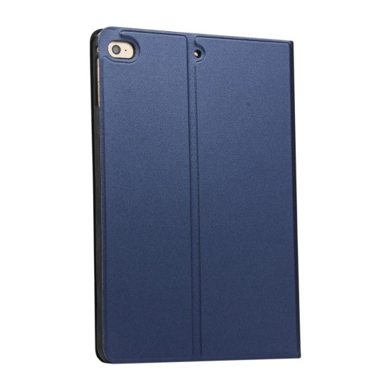 PU Leather Protection Smart Case with Stand priekš Apple iPad mini 5 (2019) / mini 4 (2015) - Tumši Zils - sāniski atverams maciņš ar stendu (ādas maks, grāmatiņa, leather book wallet case cover stand)