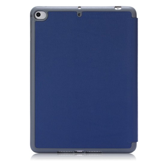 Tri-fold Stand PU Smart Auto Wake/Sleep Leather Case priekš Apple iPad mini 5 (2019) - Zils - sāniski atverams maciņš ar stendu