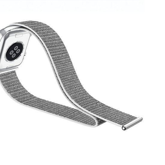 Usams US-ZB074 Nylon Sport Mode Wrist Band with PC Case priekš Apple Watch Series 4 / 5 / 6 / SE (44mm) - Sudrabains - neilona siksniņas (jostas) ar plastikātu apvalku pulksteņiem