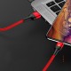 Usams 1M U28 LED Magnet 2.4A USB to Lightning cable - Sarkans - Apple iPhone / iPad magnētisks lādēšanas un datu kabelis / vads