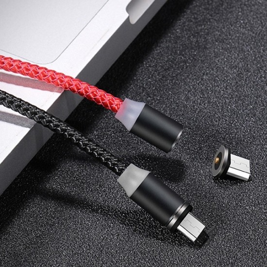 Usams 1M U-Sure Magnet US-SJ294 2.1A USB to Micro USB cable - Melns - microUSB magnētisks lādēšanas kabelis / vads