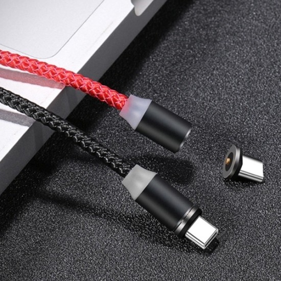 Usams 1M U-Sure Magnet US-SJ293 2.1A USB to Type-C cable - Melns - USB-C magnētisks lādēšanas kabelis / vads