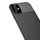 Beetle Series Carbon Fiber TPU Protection Phone Cover priekš Apple iPhone 11 - Melns - triecienizturīgs silikona aizmugures apvalks (bampers, vāciņš, slim TPU silicone case shell cover, bumper)