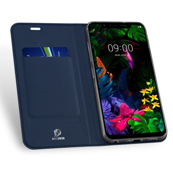 Dux Ducis Skin Pro series priekš LG G8s ThinQ G810 - Tumši Zils - sāniski atverams maciņš ar magnētu un stendu (ādas maks, grāmatiņa, leather book wallet case cover stand)