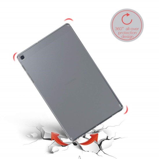 Matte Anti-fingerprint TPU Protection Tablet Case Cover priekš Samsung Galaxy Tab A 8.0 (2019) T290 / T295 - Caurspīdīgs - silikona aizmugures apvalks