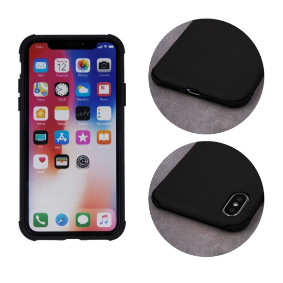 Defender Rubber Back Case priekš Apple iPhone XR - Melns - triecienizturīgs silikona aizmugures apvalks / maciņš