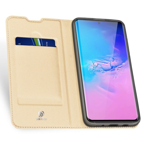 Dux Ducis Skin Pro series priekš Samsung Galaxy S20 Ultra 5G G988 - Zelts - sāniski atverams maciņš ar magnētu un stendu (ādas maks, grāmatiņa, leather book wallet case cover stand)
