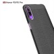 Litchi Skin PU Leather Coated TPU Mobile Phone Case priekš Huawei P Smart Pro (2019) - Melns - ādas imitācijas triecienizturīgs silikona aizmugures apvalks (maciņš, bampers, vāciņš, slim cover, bumper, back case)