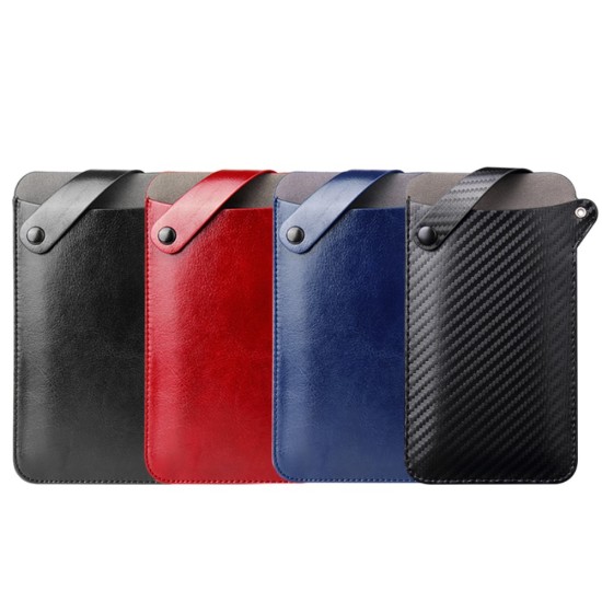Universal PU Leather Pouch Case priekš 4.0-5.8 inch (165 x 90mm) - Tumši Zils - universāls maks kabatiņa