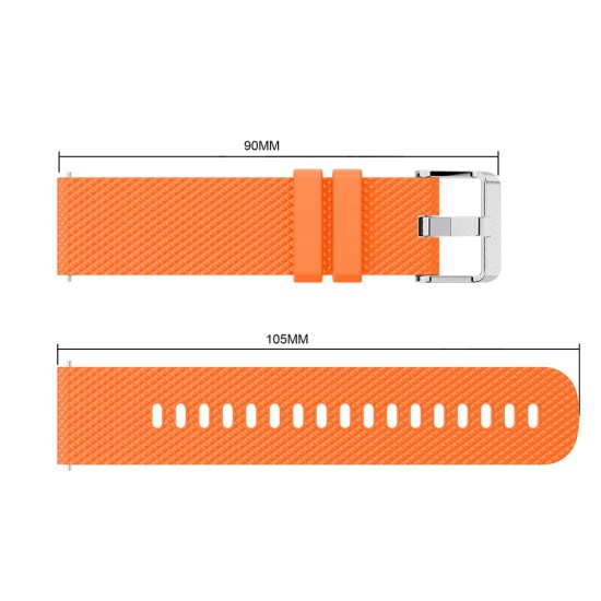 20mm Silicone Watch Bracelet - Oranža - silikona siksniņas (jostas) priekš pulksteņiem