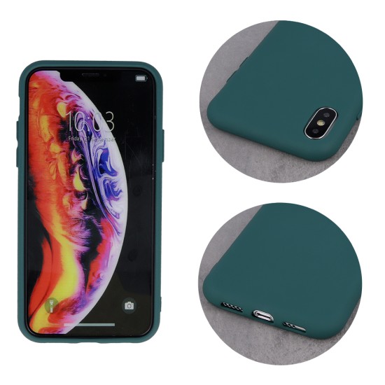 OEM Silicone Back Case (Microfiber Soft Touch) priekš Apple iPhone 11 - Tumši Zaļš - matēts silikona aizmugures apvalks