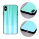 Aurora Glass Back Case priekš Huawei P Smart Pro (2019) - Tirkīzs - silikona un stikla aizmugures apvalks (bampers, vāciņš, TPU back cover, bumper shell)