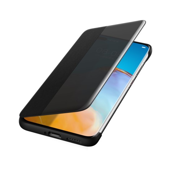 Huawei Smart Flip Book Wallet Case priekš Huawei P40 Pro - Melns - sāniski atverams maciņš / grāmatiņa