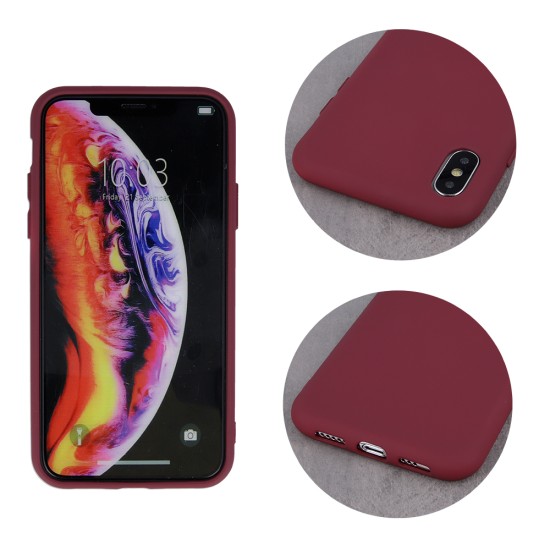 OEM Silicone Back Case (Microfiber Soft Touch) priekš Huawei P Smart (2019) / Honor 10 Lite - Bordo - matēts silikona aizmugures apvalks