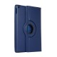 360 Rotary Litchi Grain Leather Cover w/ Stand priekš Apple iPad 10.2 (2019 / 2020 / 2021) - Tumši Zils - sāniski atverams maciņš ar stendu (ādas maks, grāmatiņa, leather book wallet case cover stand)