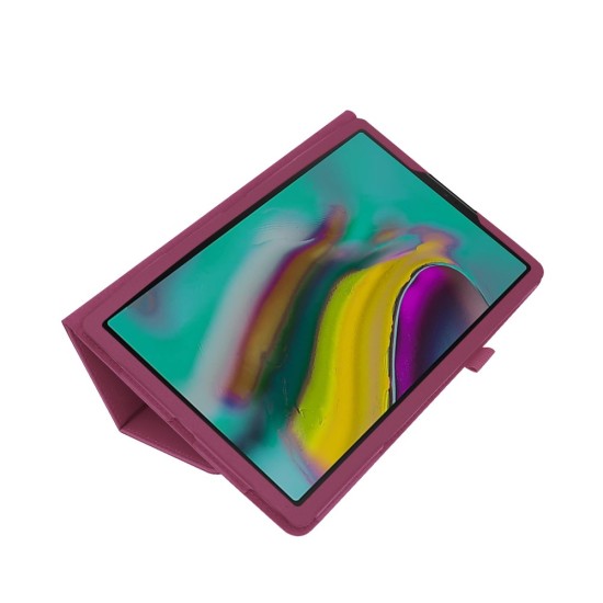 Litchi Texture Leather Stand Protective Case priekš Samsung Galaxy Tab A 10.1 (2019) T510 / T515 - Violets - sāniski atverams maciņš ar stendu