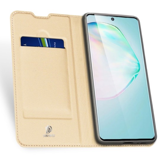 Dux Ducis Skin Pro series priekš Samsung Galaxy S10 Lite G770 - Zelts - sāniski atverams maciņš ar magnētu un stendu (ādas maks, grāmatiņa, leather book wallet case cover stand)