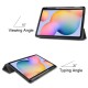 Tri-fold Stand PU Smart Auto Wake/Sleep Leather Case priekš Samsung Galaxy Tab S6 Lite P610 / P613 / P615 / P619 - Melns - sāniski atverams maciņš ar stendu