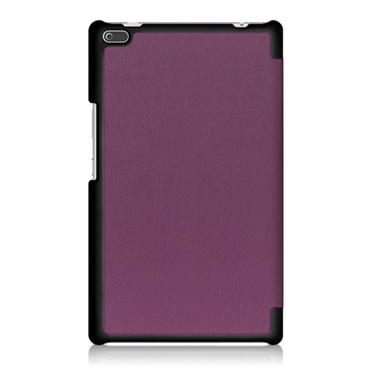 Tri-fold Stand PU Smart Auto Wake/Sleep Leather Case priekš Lenovo Tab 4 8.0 TB-8504 - Violets - sāniski atverams maciņš ar stendu