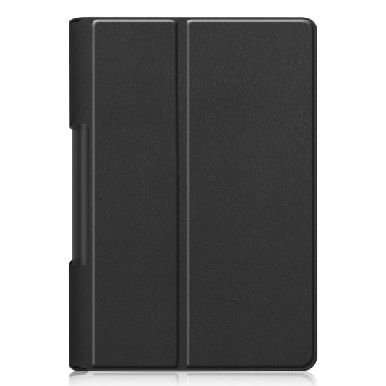 PU Leather Stand Case priekš Lenovo Yoga Smart Tab 10.1 X705 - Melns - sāniski atverams mākslīgas ādas maciņš ar stendu