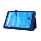 Litchi Texture PU Leather Tablet Case priekš Lenovo Tab M8 TB-8505 / TB-8506 3rd Gen - Tumši Zils - sāniski atverams mākslīgas ādas maciņš ar stendu