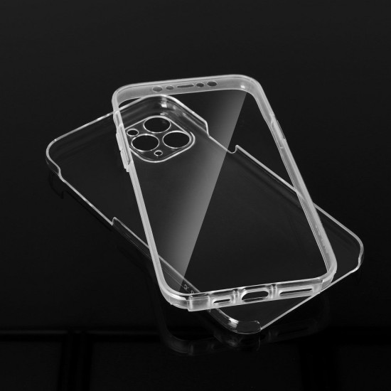 360 Full Cover Case PC / TPU priekš Apple iPhone XS Max - Caurspīdīgs - plastikas / silikona no abām pusēm apvalks / maciņš