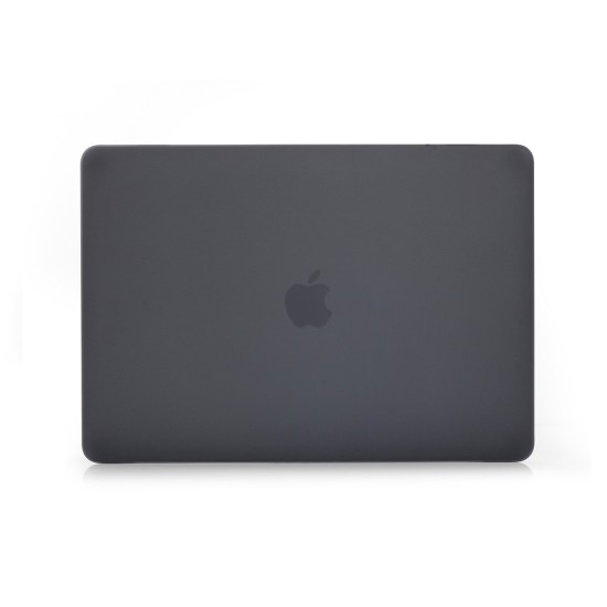 Matte Plastic Protective Case priekš Apple MacBook Air 13-inch (2018 / 2019) A1932; (2020) A2179; M1 (2020) A2337 - Melns - matēts plastikas no abām pusēm apvalks / maciņš