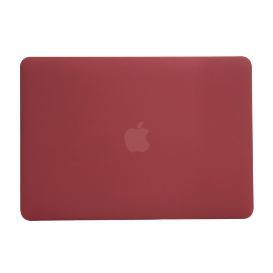 Matte Plastic Protective Case priekš Apple MacBook Air 13-inch (2018 / 2019) A1932; (2020) A2179; M1 (2020) A2337 - Bordo - matēts plastikas no abām pusēm apvalks / maciņš