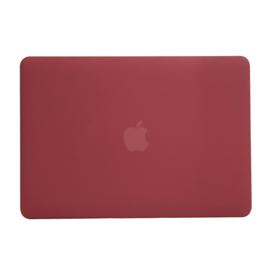 Matte Plastic Protective Case priekš Apple MacBook Pro 13-inch (2016 - 2022) A1706 / A1708 / A1989 / A2159 / A2251 / A2289 / A2338 - Bordo - matēts plastikas no abām pusēm apvalks / maciņš