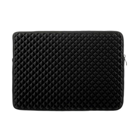 Stereo Grid PU Leather Shockproof Sleeve Bag for 13.3" Soma portatīvajam datoram - Melna - Computer Laptop / Notebook Bag / Datorsoma