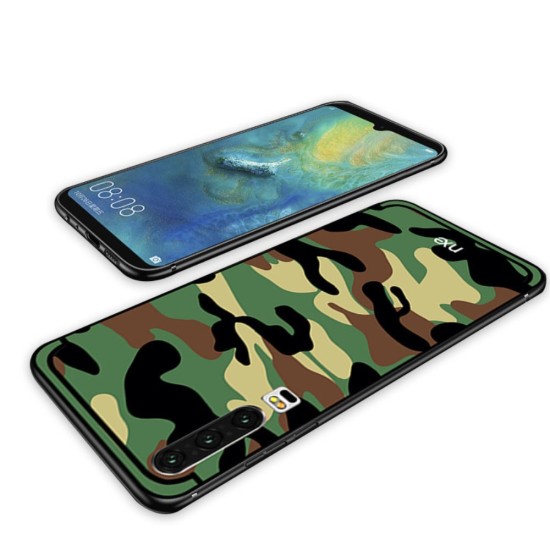 NXE Camouflage Pattern PC/TPU Hybrid Back Case priekš Huawei P30 - Tumši Zaļš - plastikāta / silikona aizmugures apvalks / bampers-vāciņš