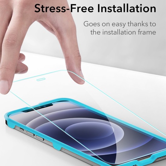 ESR 2gab. (with Frame) Tempered Glass protector priekš Apple iPhone 12 / 12 Pro - Ekrāna Aizsargstikls / Bruņota Stikla Aizsargplēve