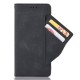 Leather Protector Book Case with Multiple Card Slots priekš Nokia 1.3 - Melns - sāniski atverams maciņš ar stendu un vairākām kabatiņām