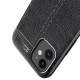 Litchi Skin PU Leather Coated TPU Mobile Phone Case priekš Apple iPhone 12 mini - Melns - ādas imitācijas triecienizturīgs silikona aizmugures apvalks / bampers-vāciņš