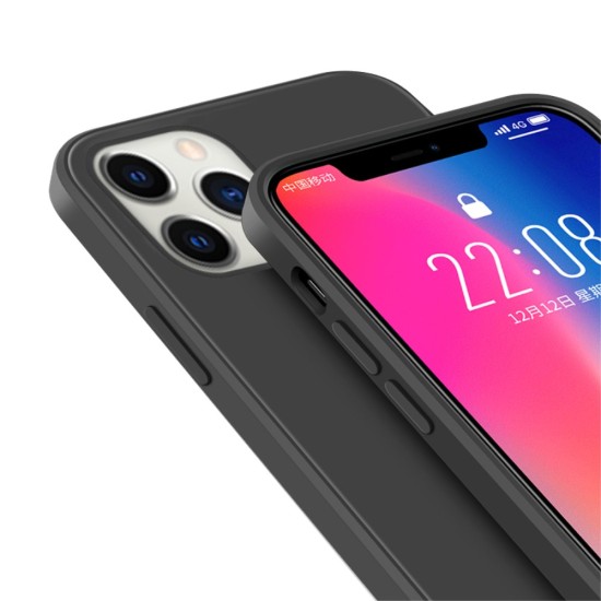 NXE Matte TPU Mobile Phone Protective Back Case priekš Apple iPhone 12 Pro Max - Melns - matēts silikona aizmugures apvalks / bampers-vāciņš