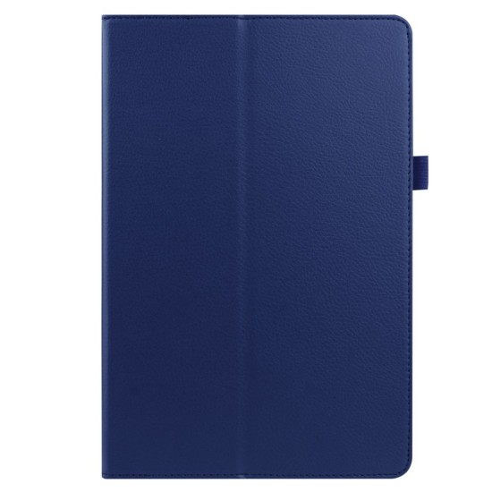 Litchi Texture Leather Stand Protective Case для Samsung Galaxy Tab S7 T870 / T875 / Tab S8 X700 / X706 - Тёмно Синий - чехол-книжка со стендом / подставкой