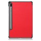 Tri-fold Stand PU Smart Auto Wake/Sleep Leather Case priekš Samsung Galaxy Tab S7 T870 / T875 / Tab S8 X700 / X706 - Sarkans - sāniski atverams maciņš ar stendu