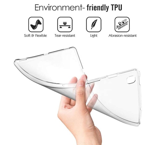 Crystal Clear TPU Protection Tablet Case Cover priekš Samsung Galaxy Tab S7 T870 / T875 / Tab S8 X700 / X706 - Caurspīdīgs - silikona aizmugures apvalks