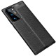 Litchi Skin PU Leather Coated TPU Mobile Phone Case priekš Samsung Galaxy Note 20 Ultra N986 - Melns - ādas imitācijas triecienizturīgs silikona aizmugures apvalks / bampers-vāciņš