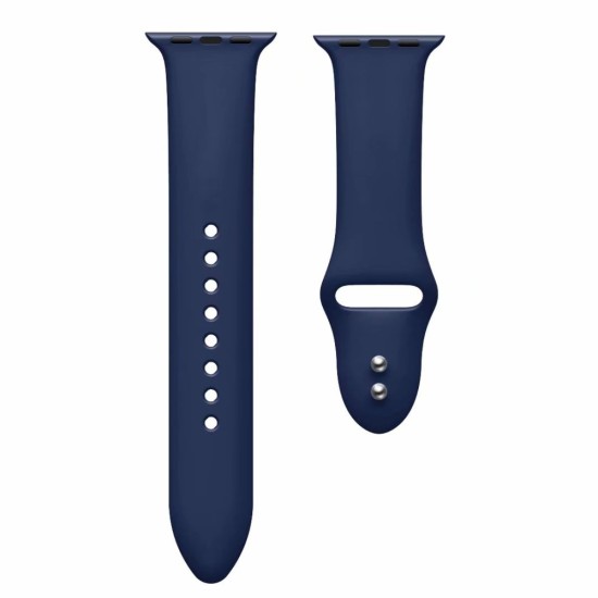 Dual Pin Buckle Silicone Watch Strap priekš Apple Watch 38 / 40 / 41 mm - Zils - silikona siksniņa priekš pulksteņiem ar divām saspraudēm