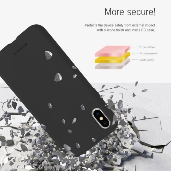 Mercury Silicone Case (Microfiber Soft Touch) для Apple iPhone 12 Pro Max - Чёрный - матовая силиконовая накладка / бампер-крышка чехол