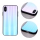 Aurora Glass Back Case priekš Apple iPhone 12 mini - Zils / Rozā - silikona un stikla aizmugures apvalks / bampers-vāciņš