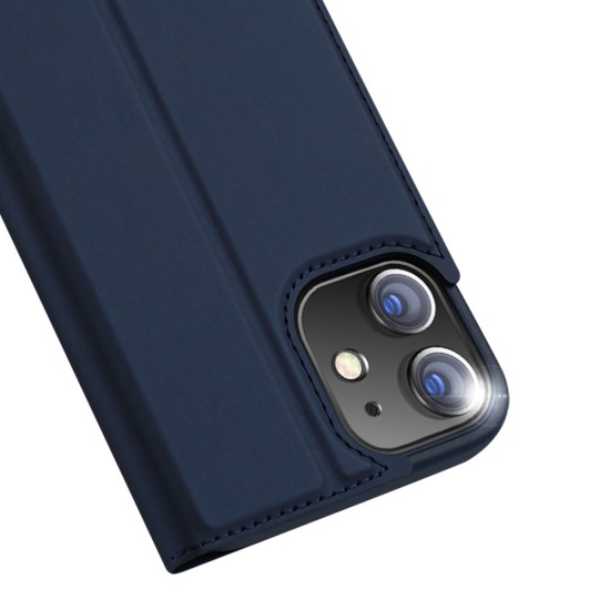 Dux Ducis Skin Pro series priekš Apple iPhone 12 mini - Tumši Zils - sāniski atverams maciņš ar magnētu un stendu