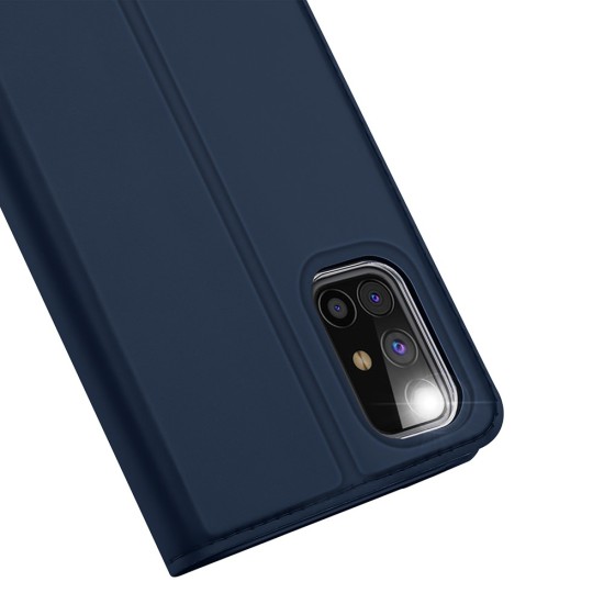 Dux Ducis Skin Pro series priekš Samsung Galaxy M31s M317 - Tumši Zils - sāniski atverams maciņš ar magnētu un stendu