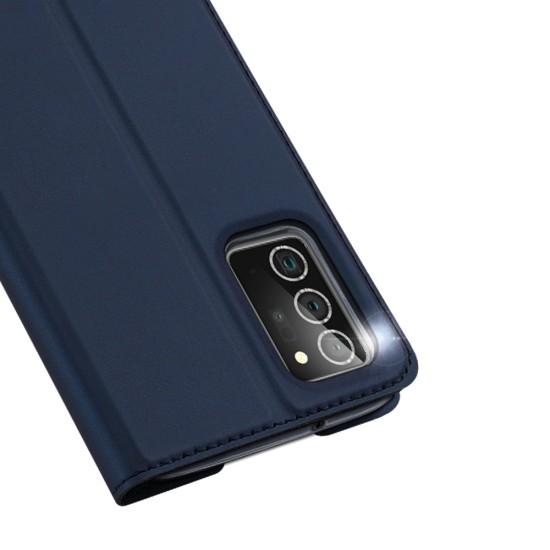 Dux Ducis Skin Pro series priekš Samsung Galaxy Note 20 N980 - Tumši Zils - sāniski atverams maciņš ar stendu